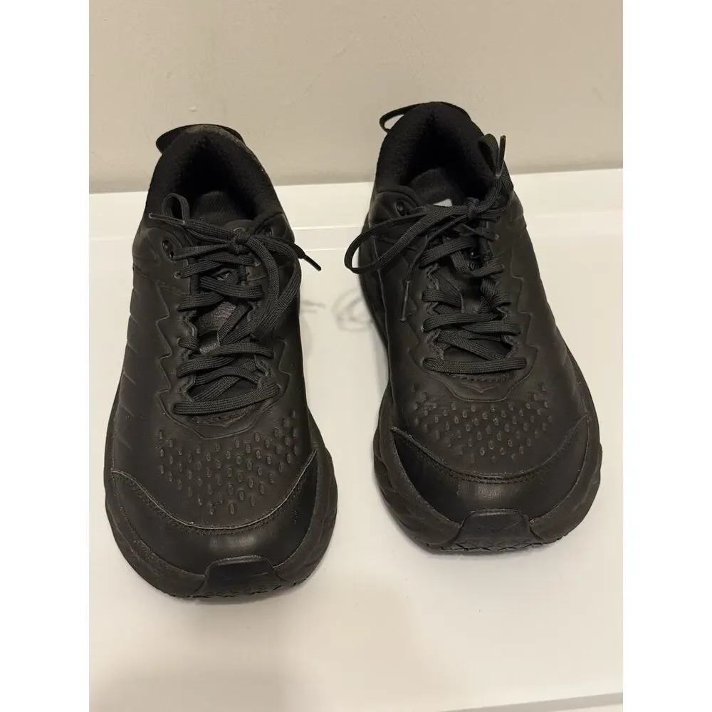 Hoka One One Bondi SR 1110521 BBLC Women's Size US 9 Black Leather Sneakers